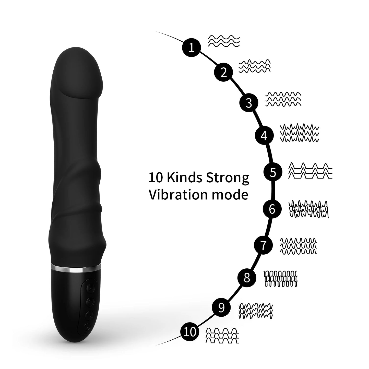 10 Modes Soft Silicone Vibrator