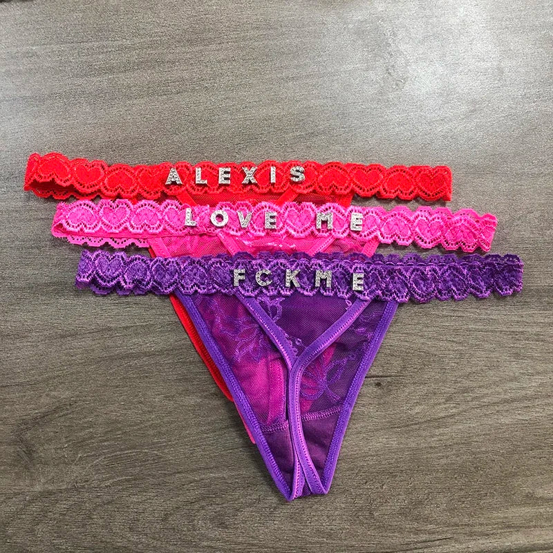 Custom Name Thong Sexy Lace Custom Panties Personalized