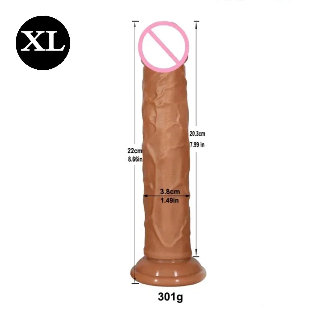 5 Sizes Double Layer Silicone Dildo