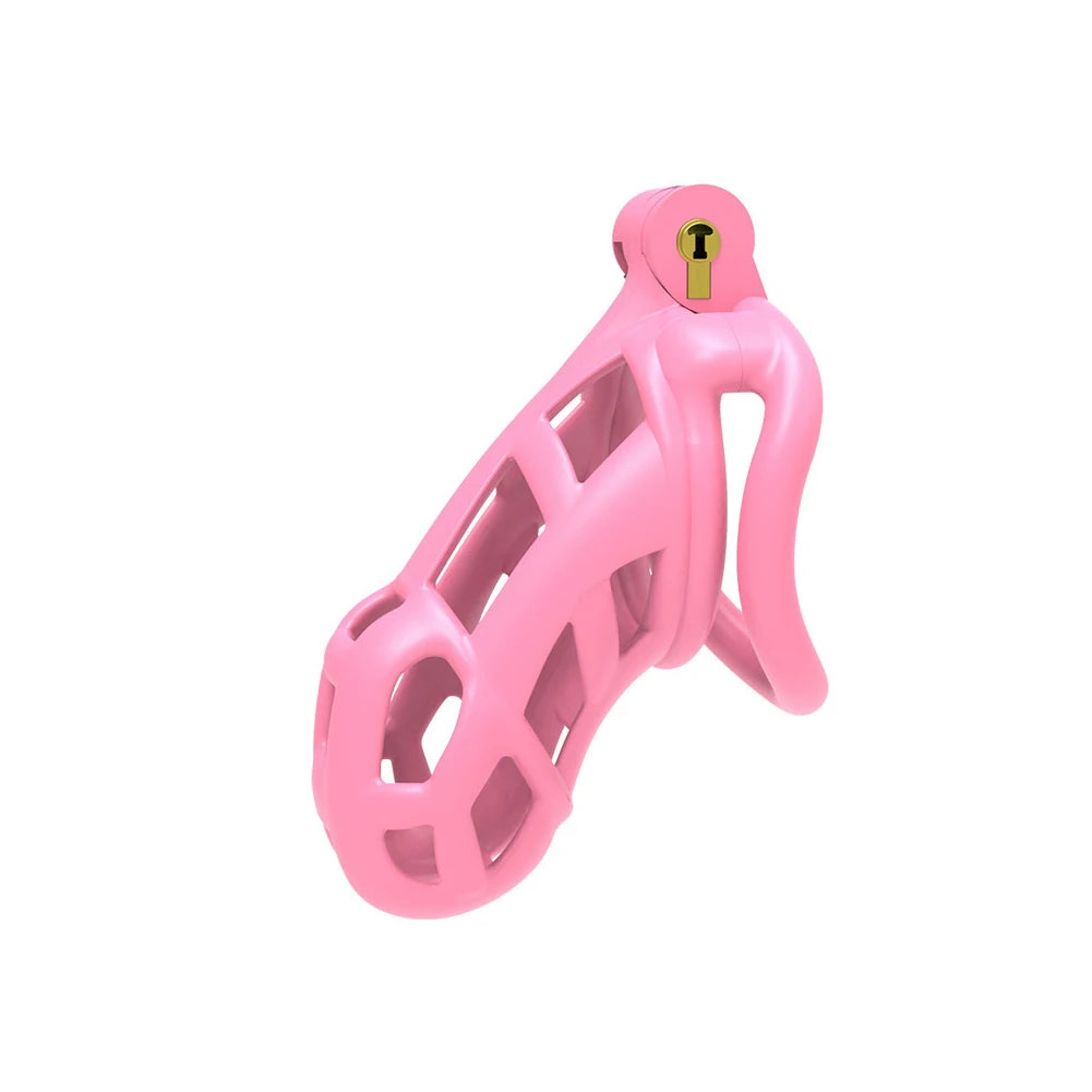 Male Chastity Cage Lock Cock Device (Pink)