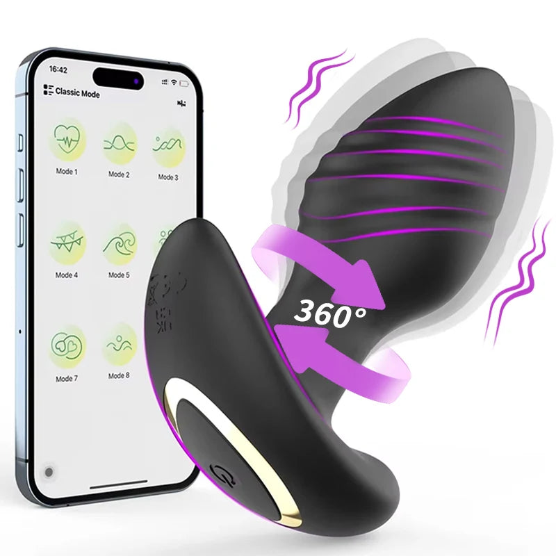 360 Remote Control Rotating Plug Anal Vibrator
