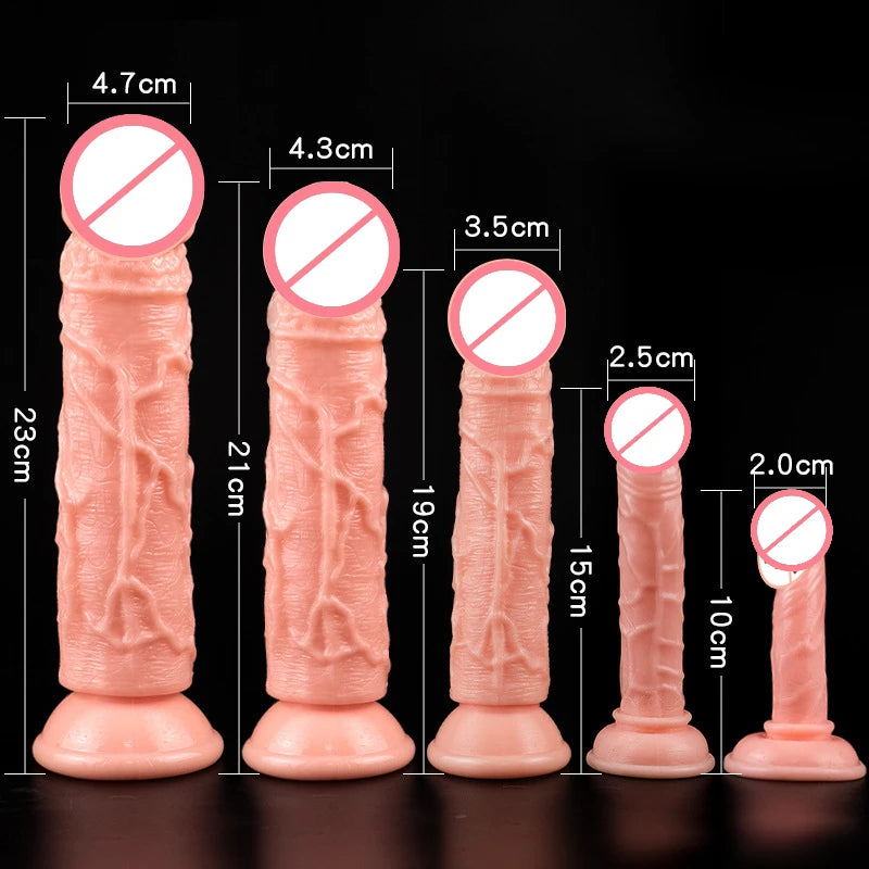 5 Size Realistic Women's Dildos
