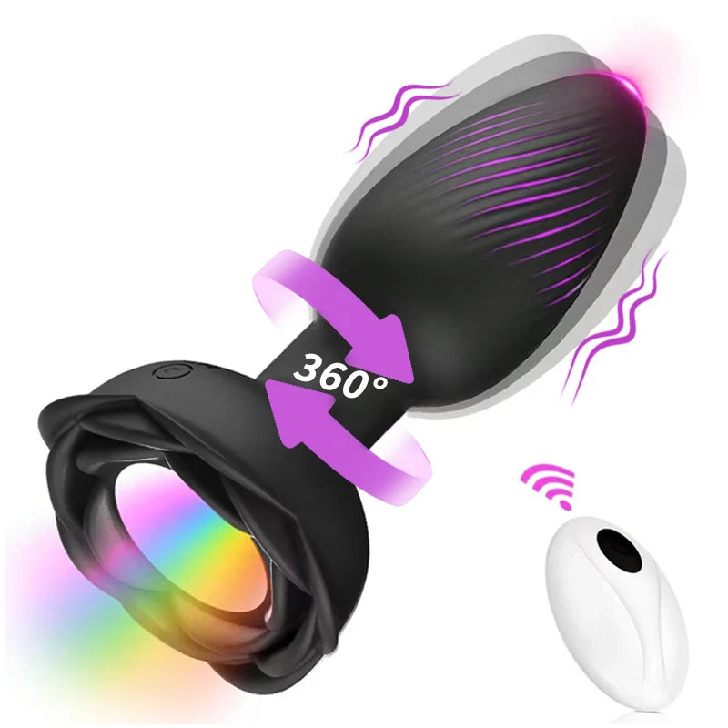 360 Remote Control Rotating Plug Anal Vibrator