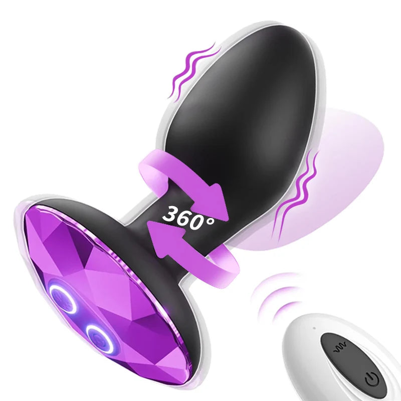 360 Remote Control Rotating Plug Anal Vibrator