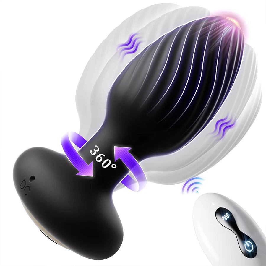 360 Remote Control Rotating Plug Anal Vibrator