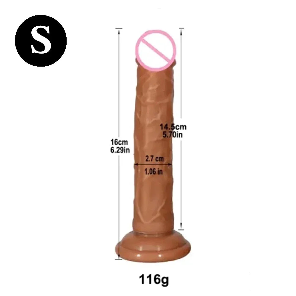5 Sizes Double Layer Silicone Dildo