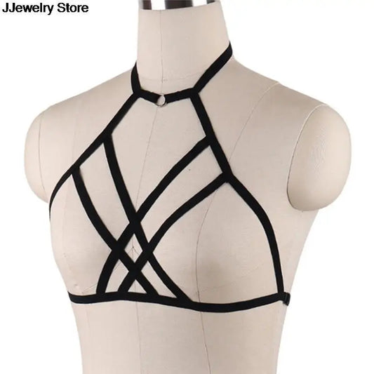 Woman Bondage Collar Body Harness