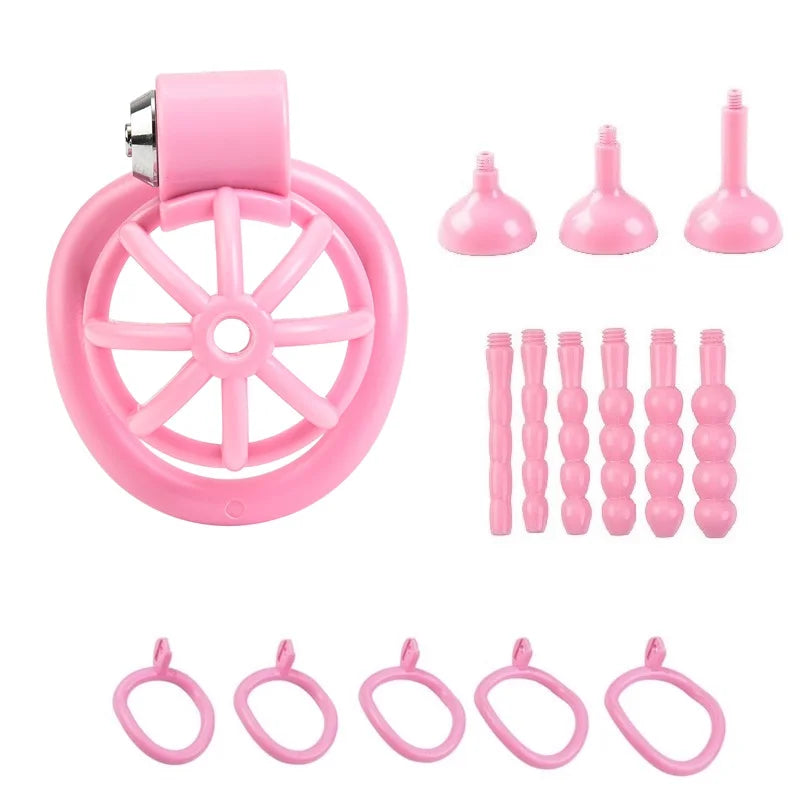 Male Penis Chastity Cage Set 5  Rings