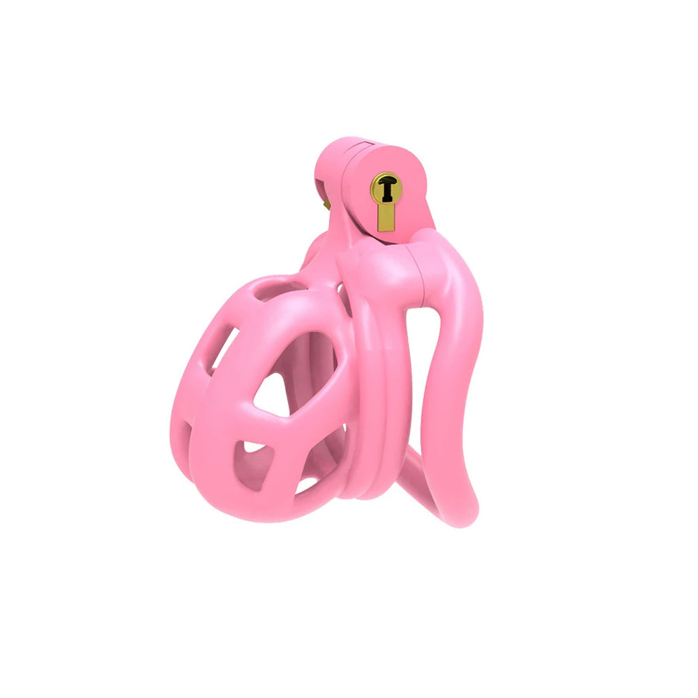 Male Chastity Cage Lock Cock Device (Pink)