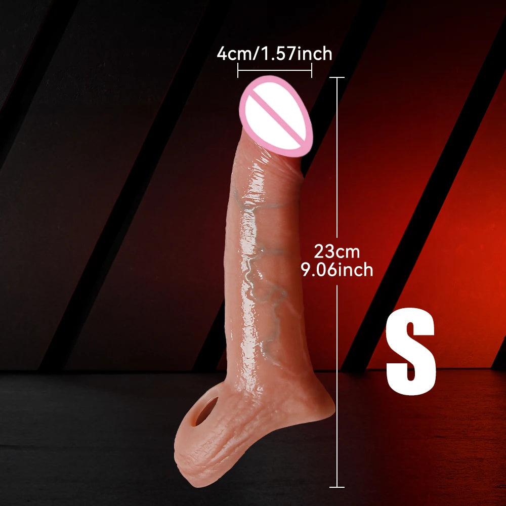 Silicone Penis Sleeve Enlarger – Reusable Extension & Delay Sleeve
