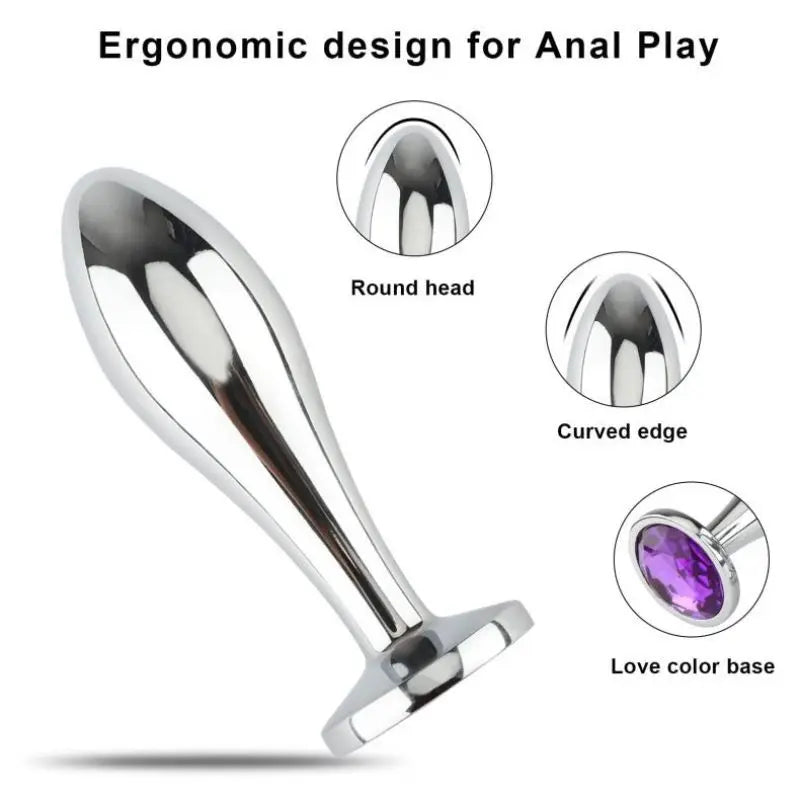 Steel Anal Butt Plug for Woman Female Adult Product