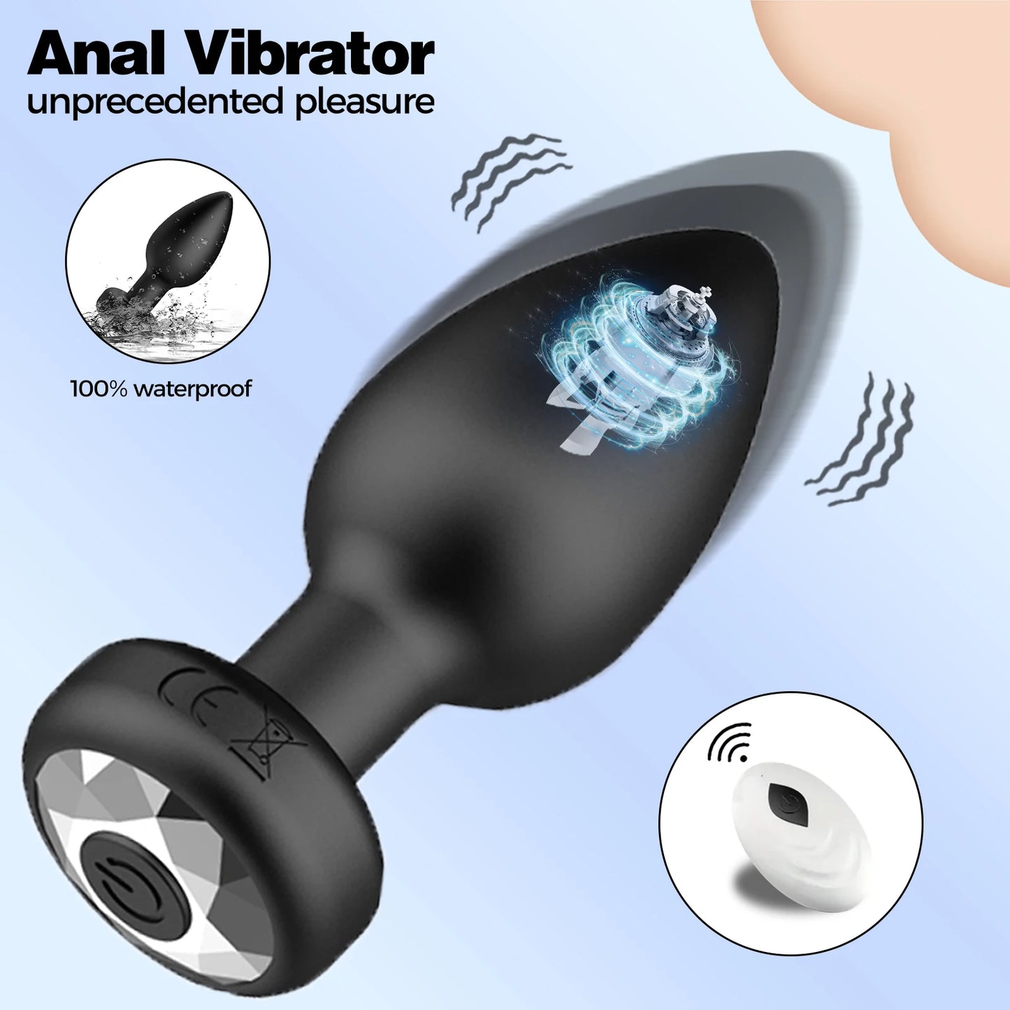 Electric Anal Plug With Remote Control Couple Sex Pleasure Device