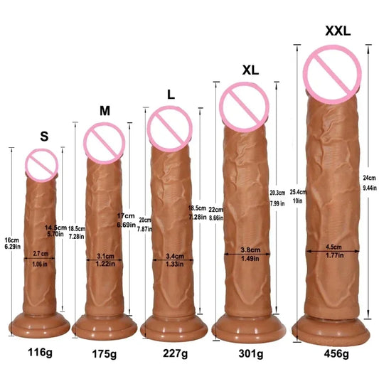 5 Sizes Double Layer Silicone Dildo