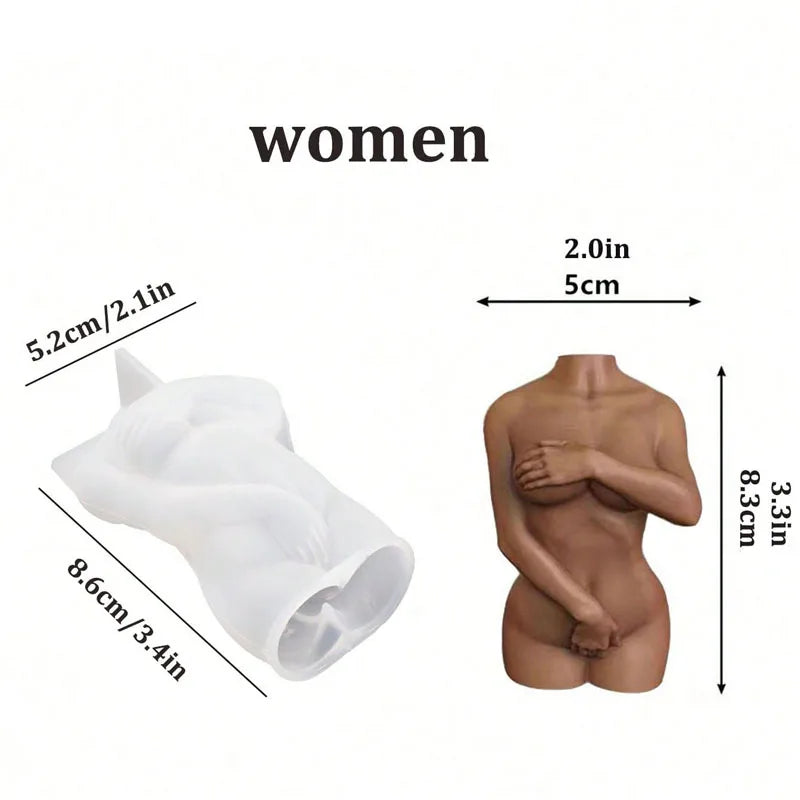 3D Male Female Body Silicone Candle