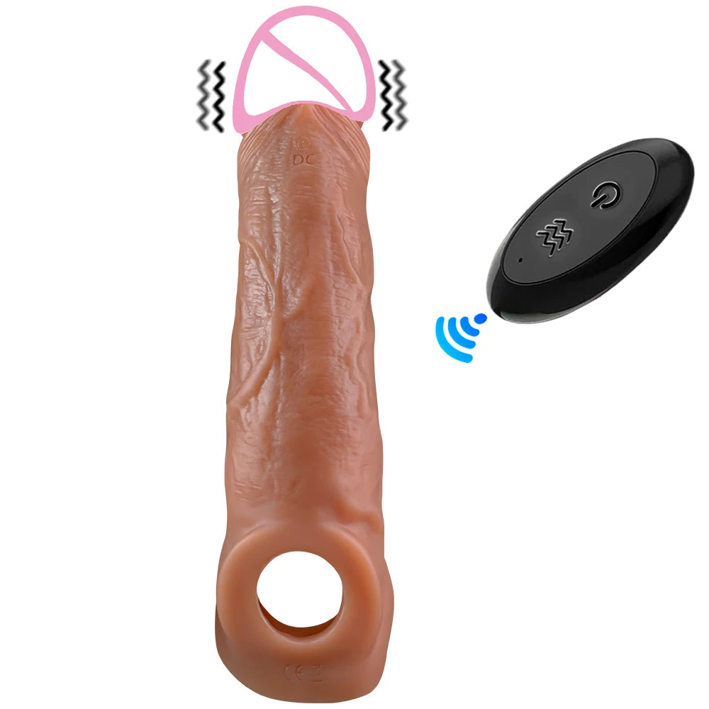 Penis Extender Sleeve Vibrator with Remote