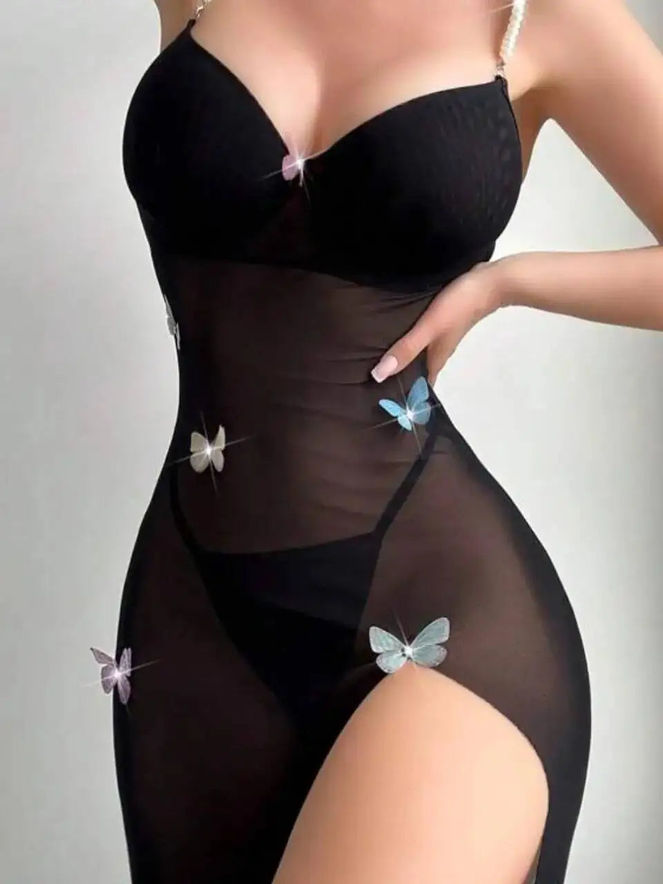 Backless Split Sexy Style Mesh