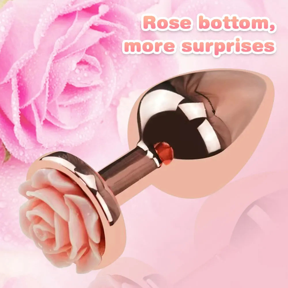 3Pcs Anal Plug Rose Shape Anal Sex Toys for Beginners