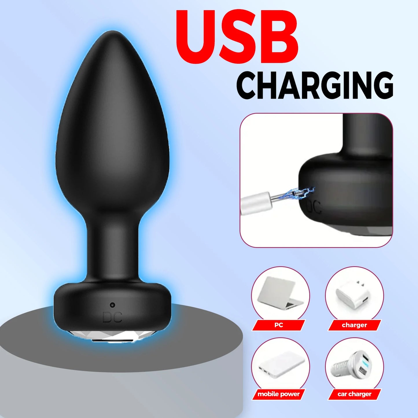 Electric Anal Plug With Remote Control Couple Sex Pleasure Device