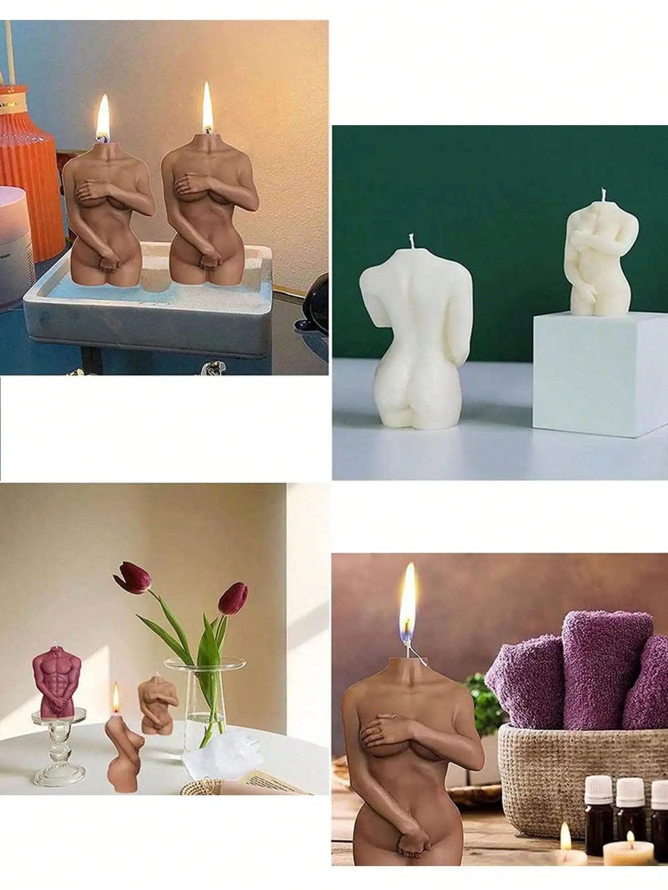 3D Male Female Body Silicone Candle