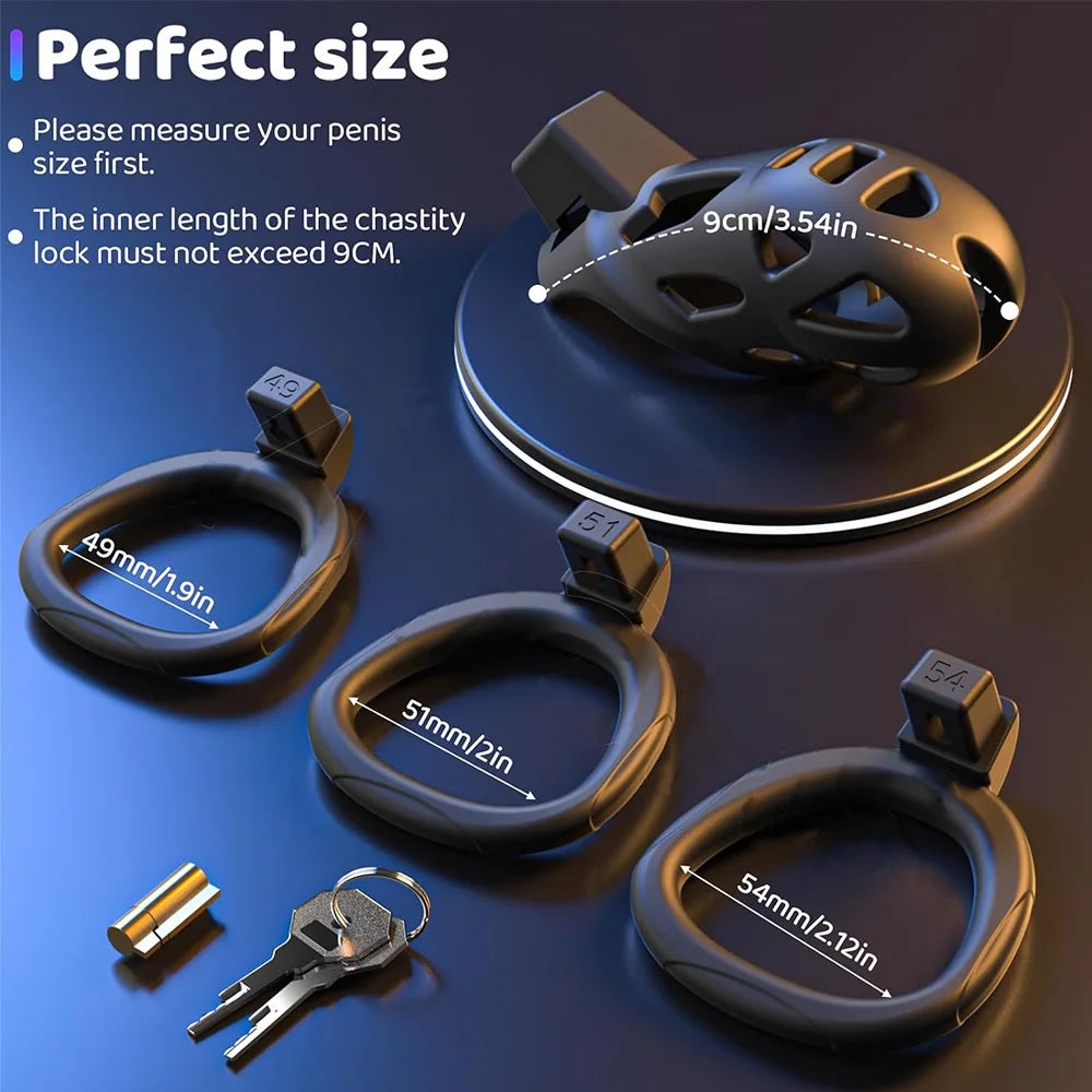 Male Chastity Cage Set Anti Off Lock