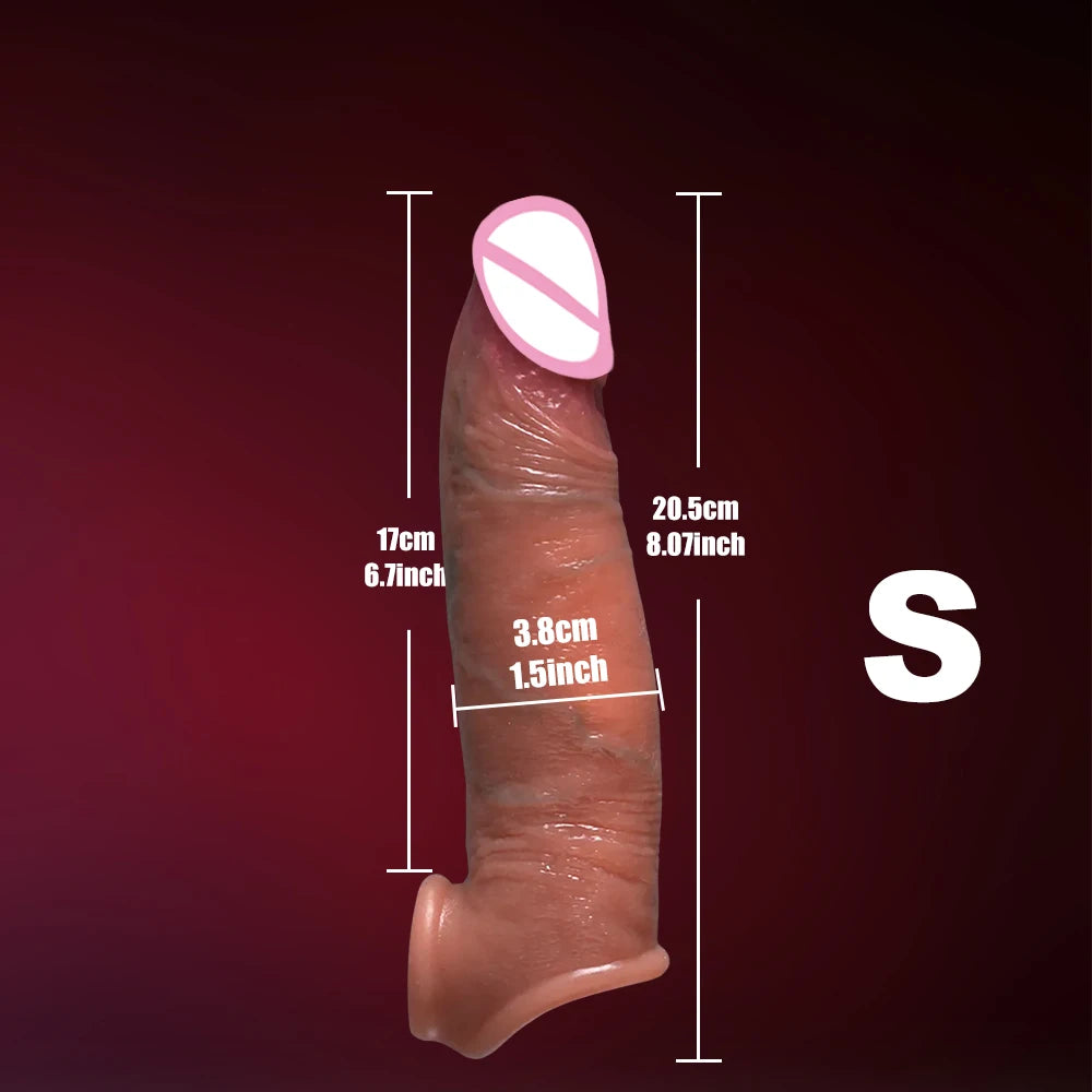 Silicone Penis Sleeve Enlarger – Reusable Extension & Delay Sleeve