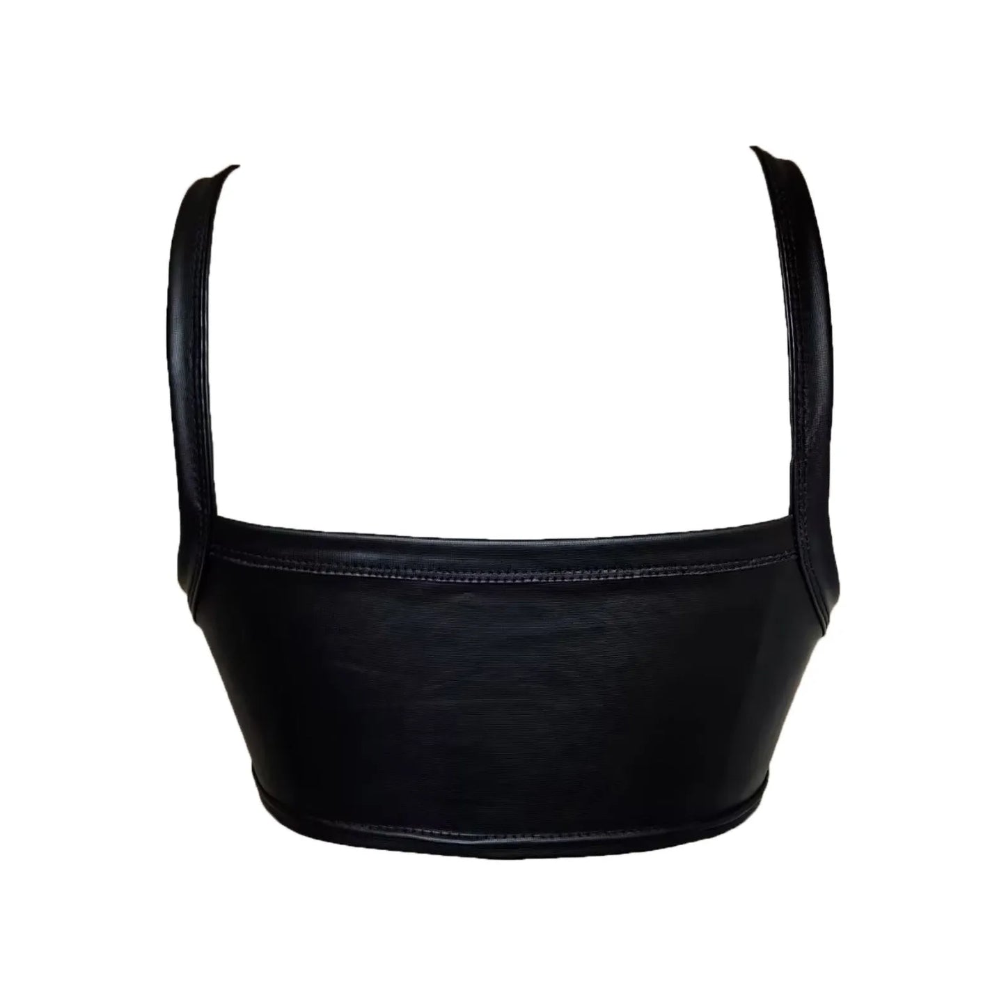 Women's Faux Leather Square Neck Crop