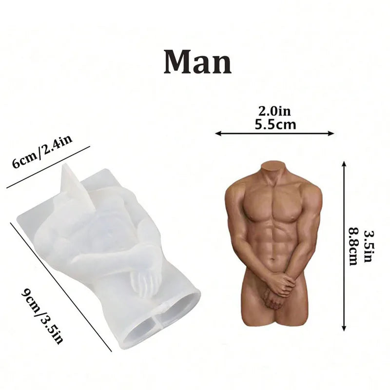 3D Male Female Body Silicone Candle