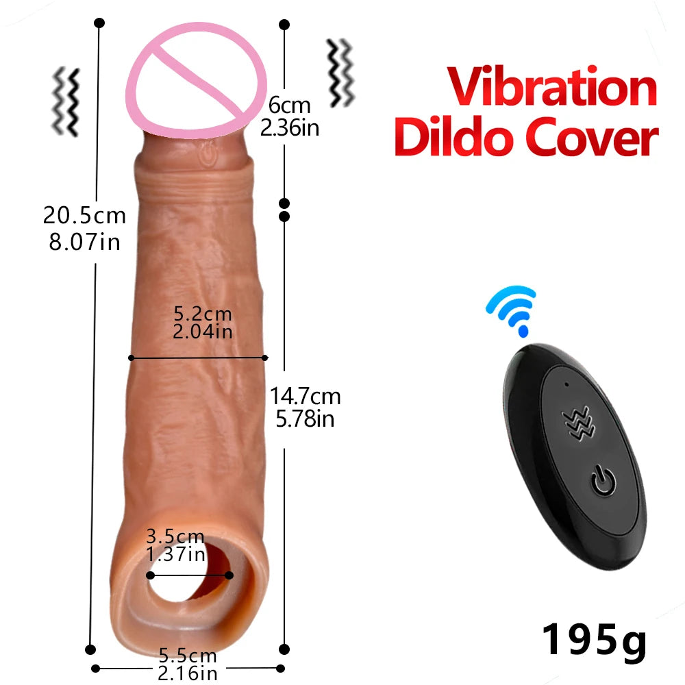 Penis Extender Sleeve Vibrator with Remote