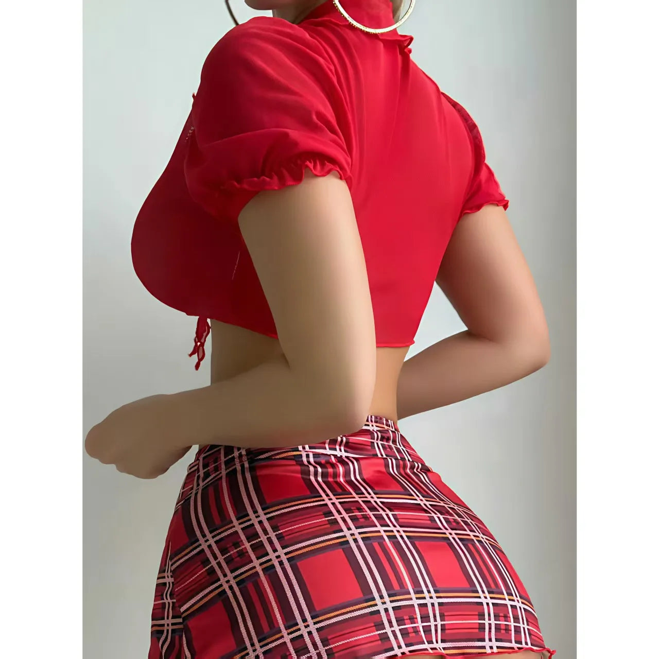 Cherry Lace Trim Underwear Set