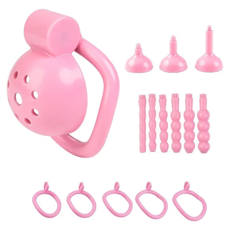 Male Penis Chastity Cage Set 5  Rings