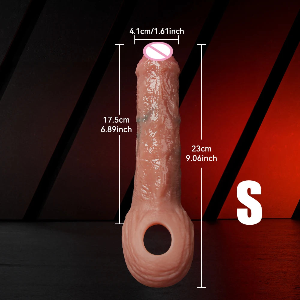 Silicone Penis Sleeve Enlarger – Reusable Extension & Delay Sleeve