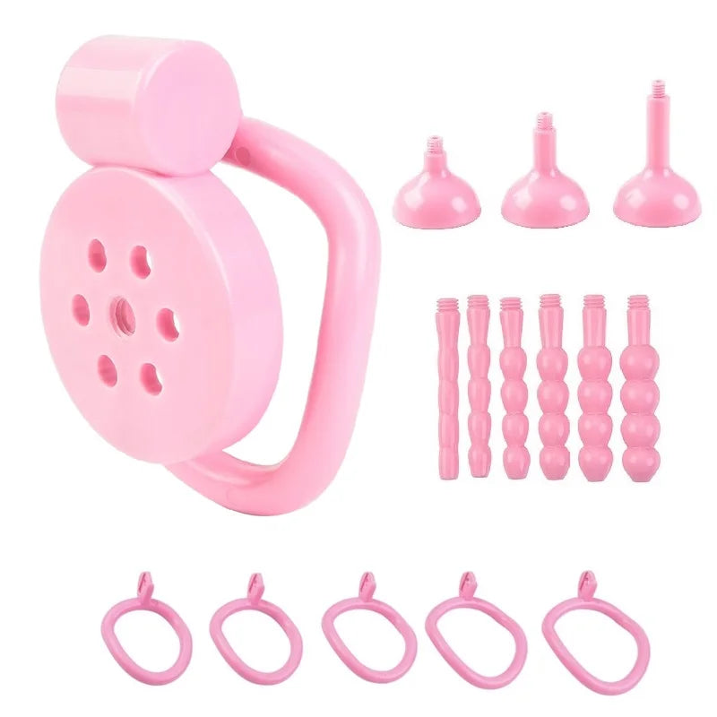Male Penis Chastity Cage Set 5  Rings