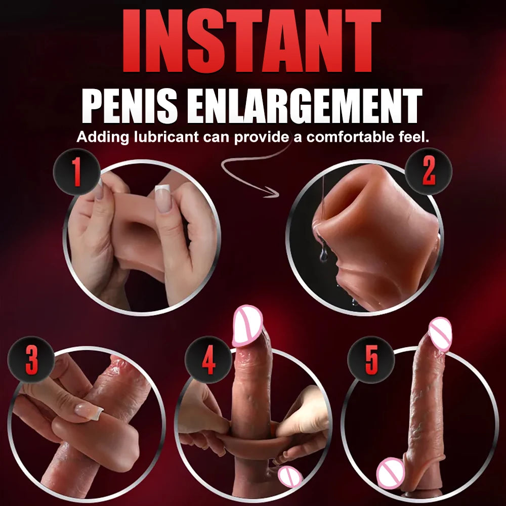 Silicone Penis Sleeve Enlarger – Reusable Extension & Delay Sleeve