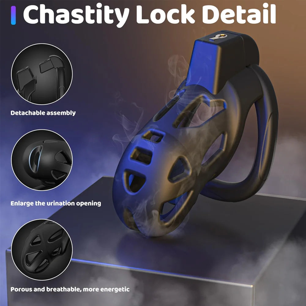 Male Chastity Cage Set Anti Off Lock