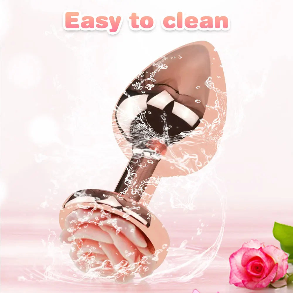 3Pcs Anal Plug Rose Shape Anal Sex Toys for Beginners