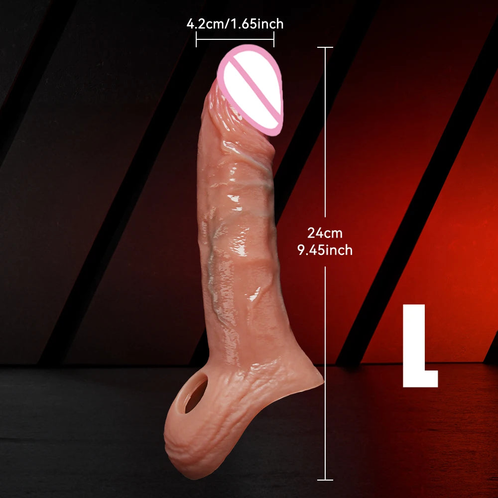 Silicone Penis Sleeve Enlarger – Reusable Extension & Delay Sleeve