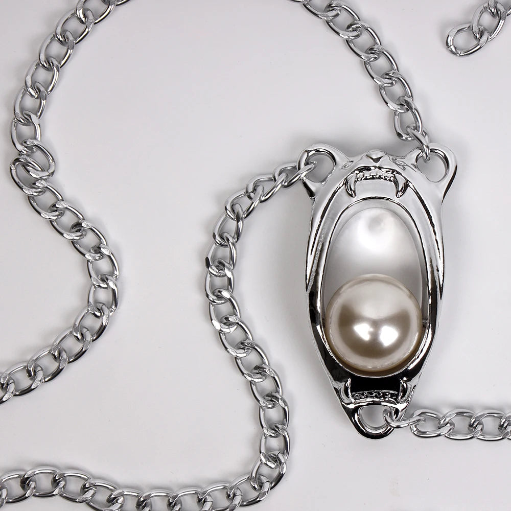 Pearl Metal Female Chastity Belt – Lockable Bondage Lingerie Accessory