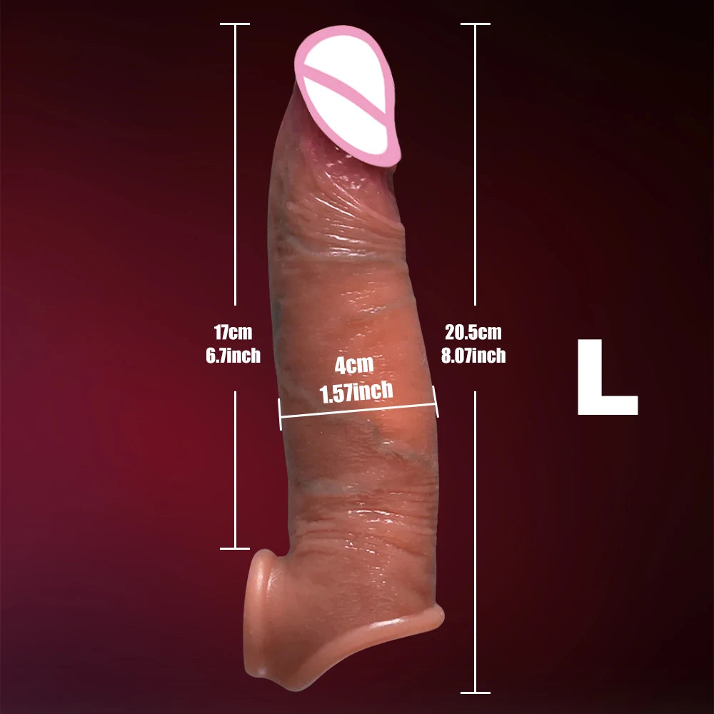 Silicone Penis Sleeve Enlarger – Reusable Extension & Delay Sleeve