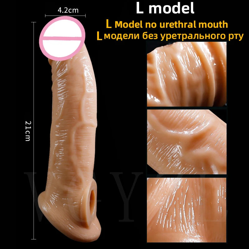 Penis Extender Sleeve Vibrator with Remote