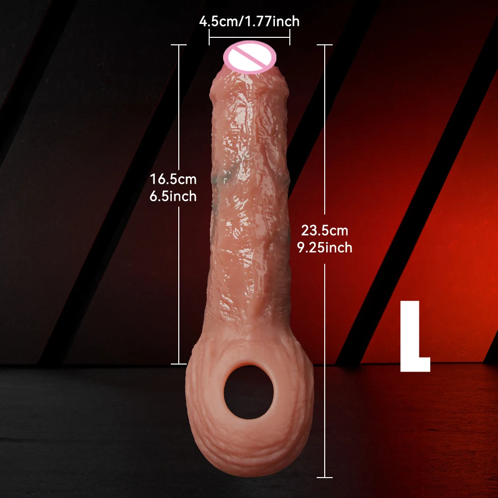 Silicone Penis Sleeve Enlarger – Reusable Extension & Delay Sleeve