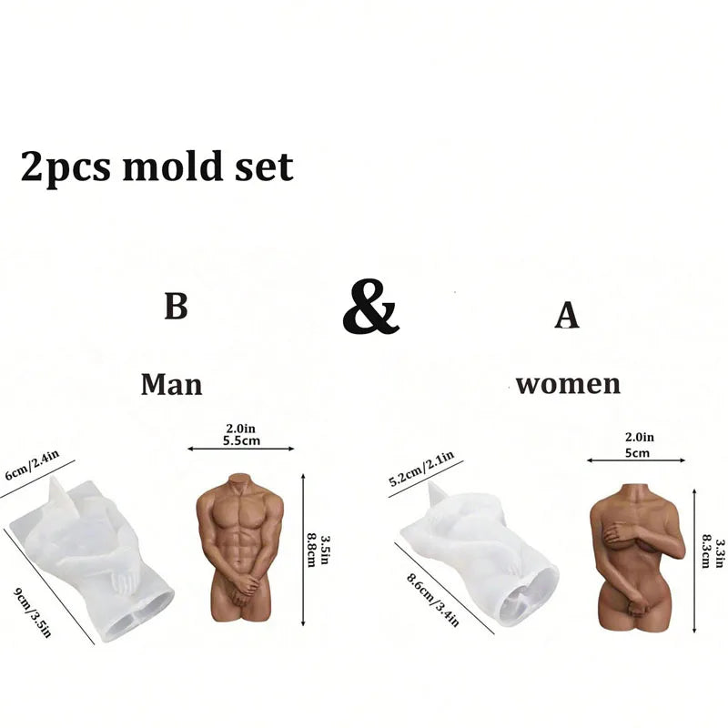 3D Male Female Body Silicone Candle